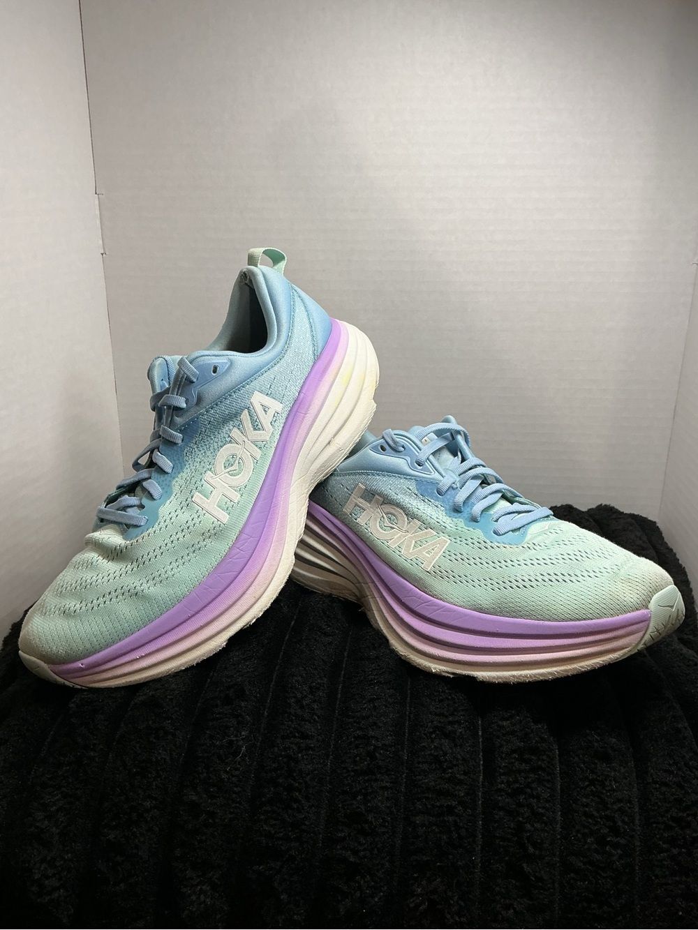 HOKA Bondi 8 Women’s Size 11 B Airy Blue Sunlit Ocean Running Shoes 11279